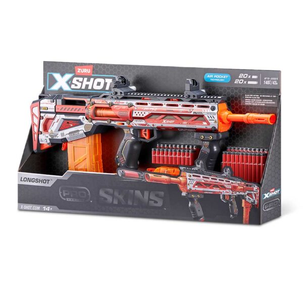 Zuru X-Shot SKINS Pro Series Longshot Foam Blaster with 40 Darts